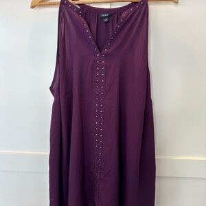 Torrid Georgette Embellished Tank in Winter Bloom Plum Size 1